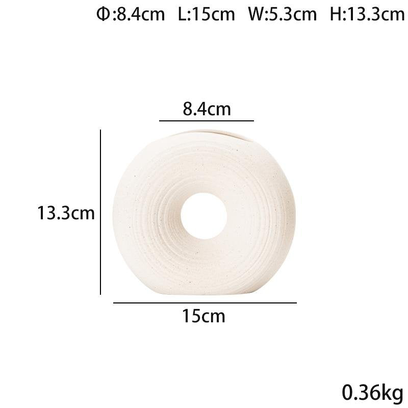 Ceramic Semi Circle Donut Vase, Flora Grossist, vaser-och-krukor