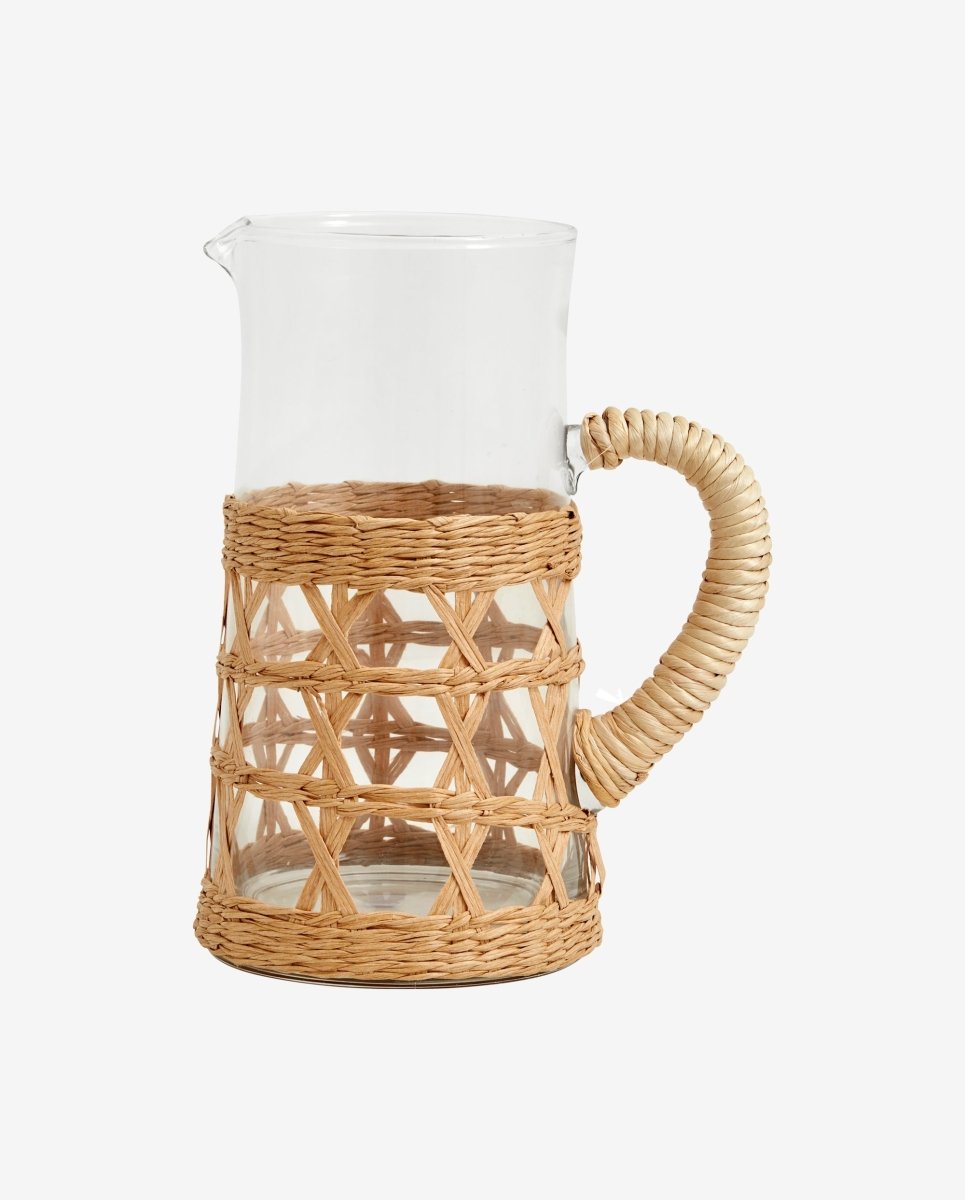 Weva Pitcher, Glass, Rattan, Nature, Nordal, kannor och karaff