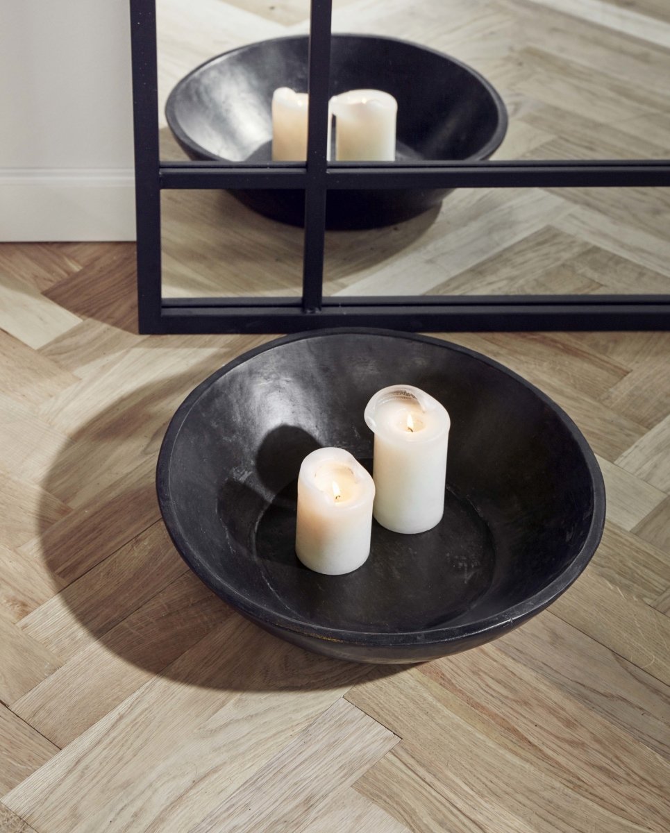 Wooden Dish, Black, Round, Nordal, servering och upplägg